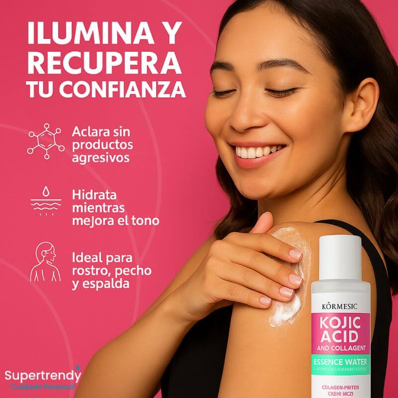 Loción de ácido Kójico y Colágeno: Adiós manchas y barritos