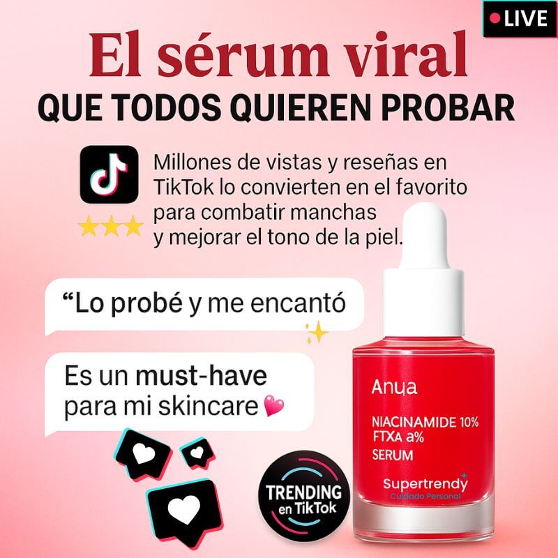 Anua Serum Coreano Despigmentante - Quita manchas y recupera la confianza en tu piel.