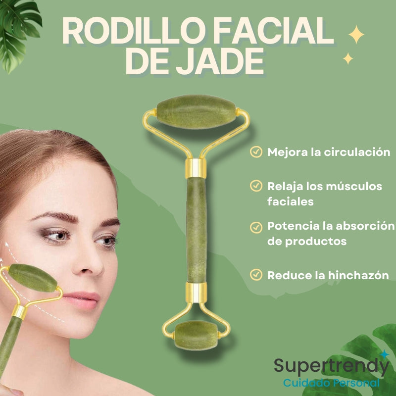 Rodillo facial de jade
