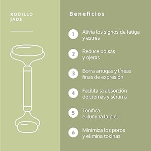 Rodillo facial de jade