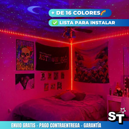 Cinta LED RGB Multicolor ® *COMBO 10 METROS* + Control multifunción, fuente de poder y adaptador