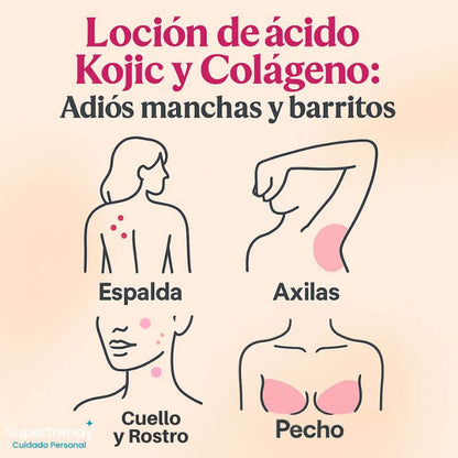 Loción de ácido Kójico y Colágeno: Adiós manchas y barritos