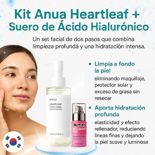 Skincare Coreano en 2 pasos: Anua Heartleaf + Serum de Ácido Hialurónico
