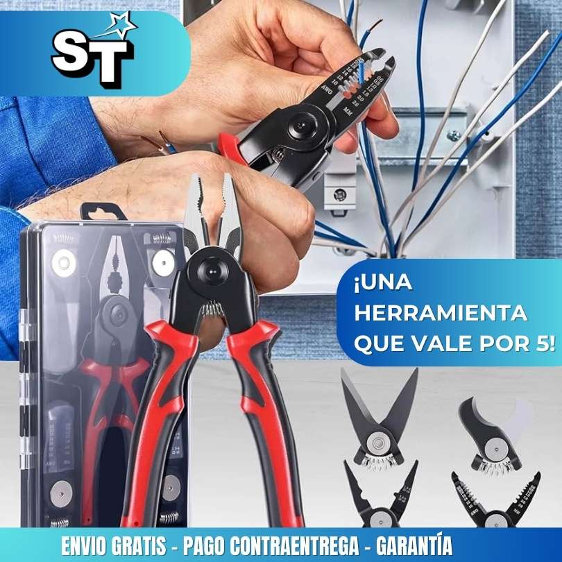 FIXIT 5™ Alicate 5 en 1 de cabezas intercambiables