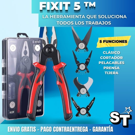 FIXIT 5™ Alicate 5 en 1 de cabezas intercambiables