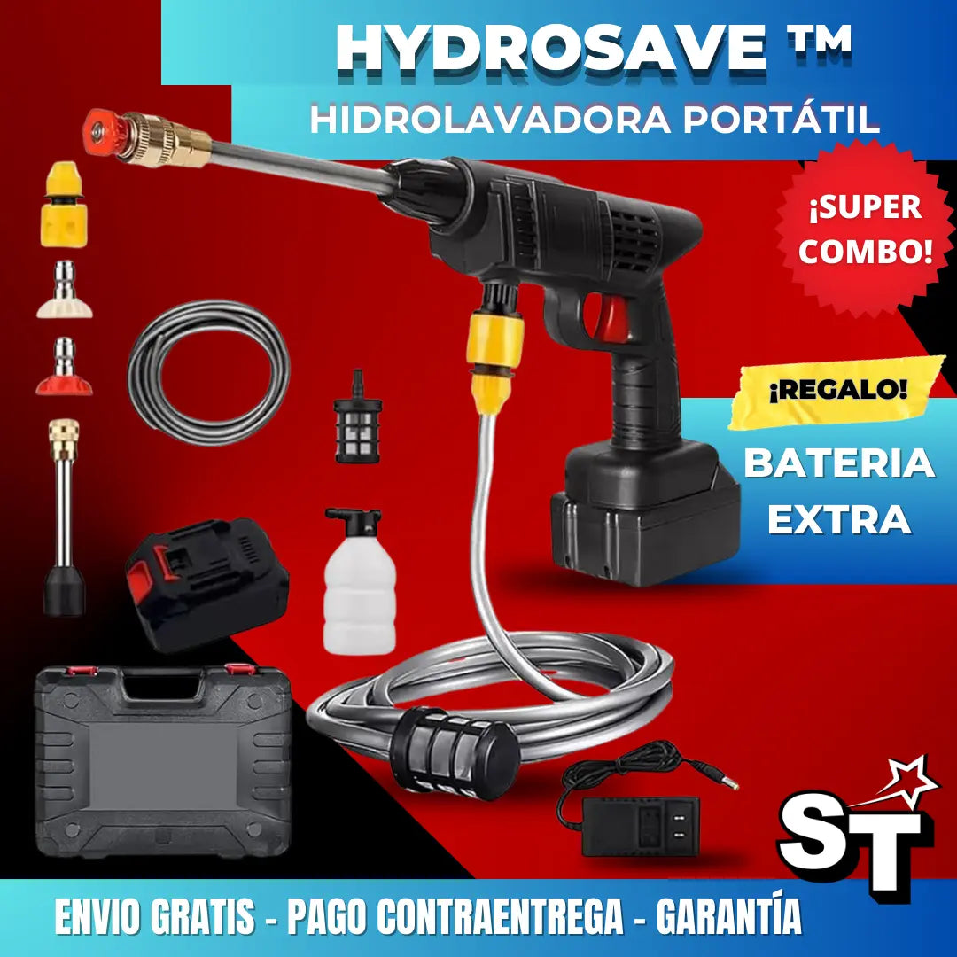 HydroSave™ Hidrolavadora Portátil Recargable + REGALO Batería Extra