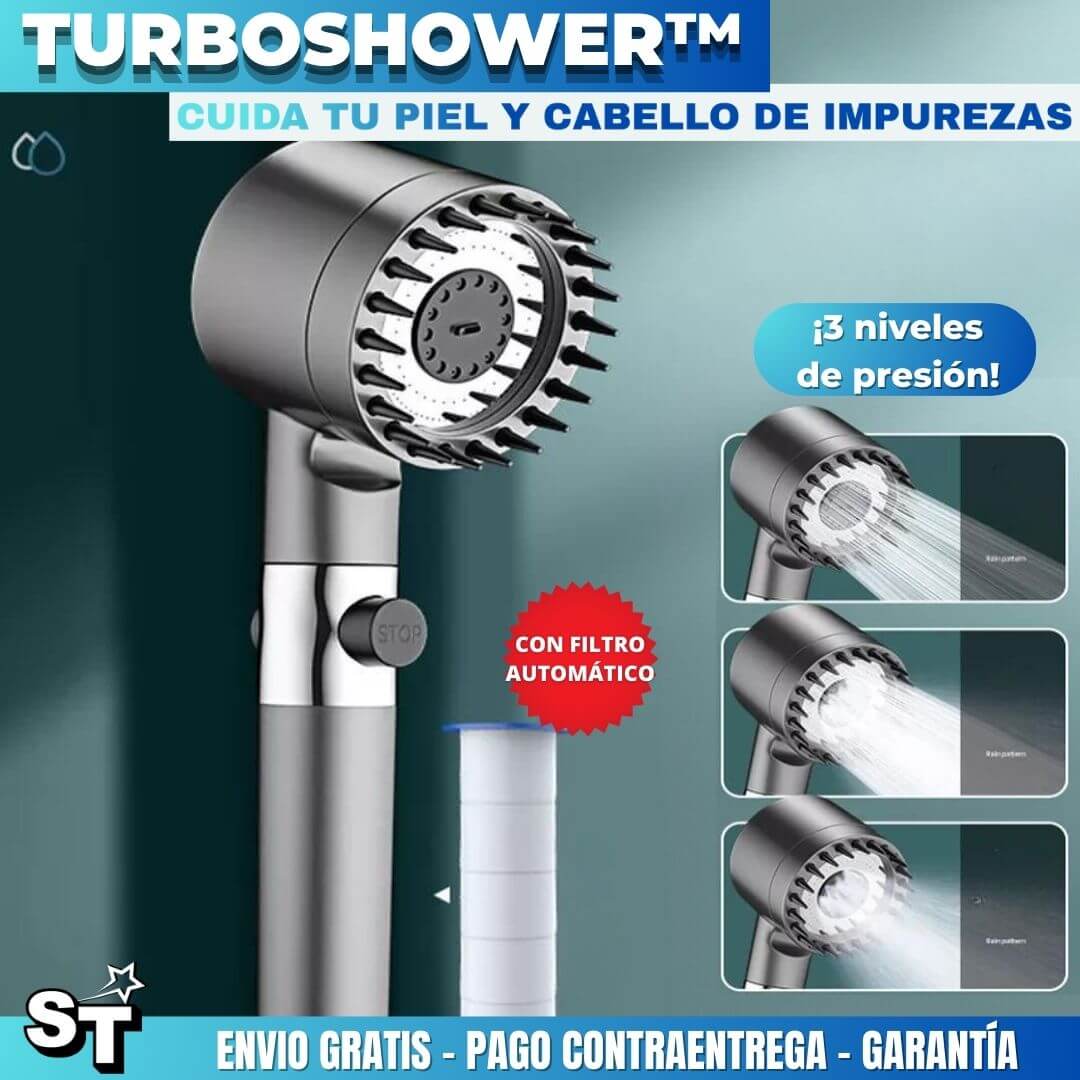 Turboshower™: Ducha con filtro ionizado y turbopresión